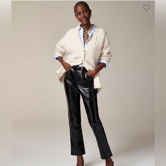 J. Crew Women’s Classic Straight Pant in Faux Leather Size 24 NWT #CC488 - Picture 1 of 8